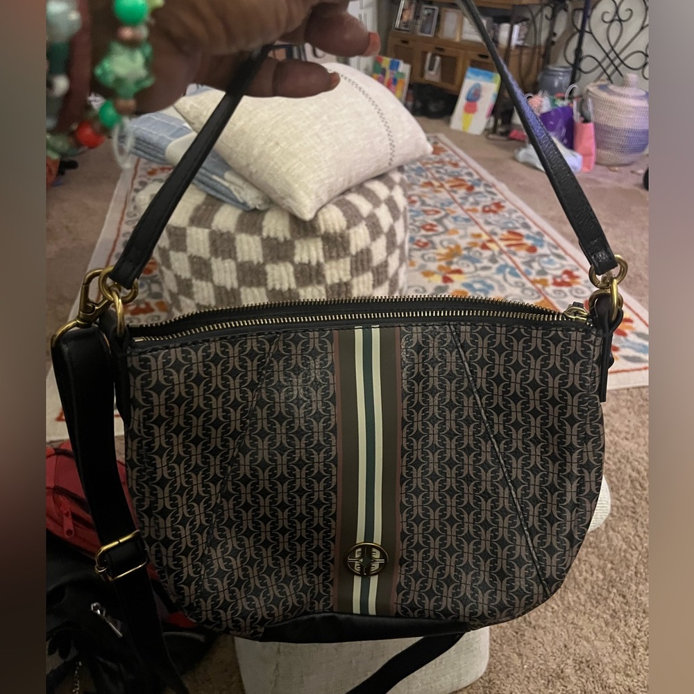 Fossil Skylar Black Stripe Crossbody